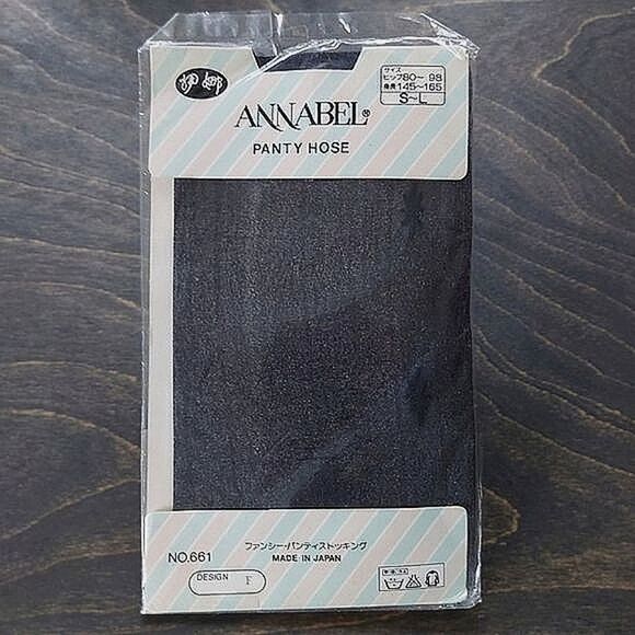 Japanese 80s deadstock sheer black seam detail pantyhose - Picture 2 of 8